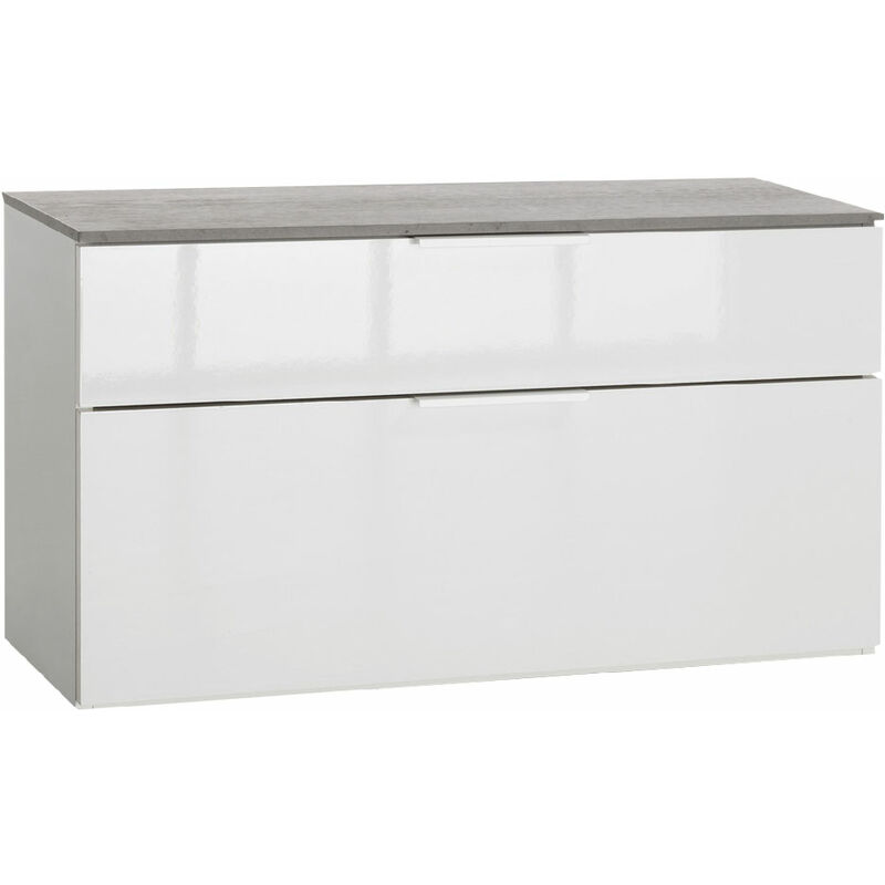 foto del prodotto composad panca doppio cassetto linea galaverna cm. 35 x 90 x h.50 cemento bianco