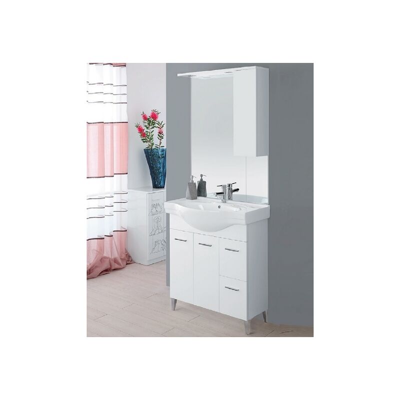 foto del prodotto composizione bagno a terra stella due ante e cassetti cm 80