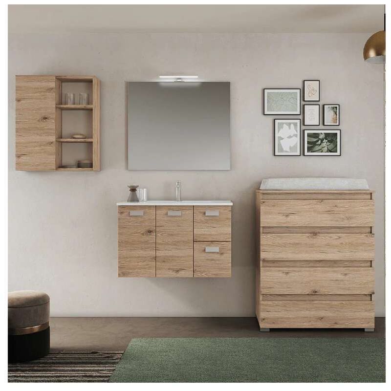 foto del prodotto composizione bagno angela quercia naturale 80x46 cm savini
