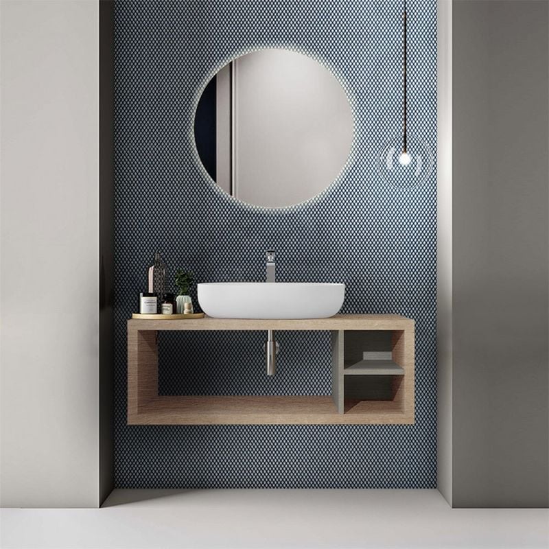 foto del prodotto composizione bagno sospesa aperta 110 cm master rovere miele