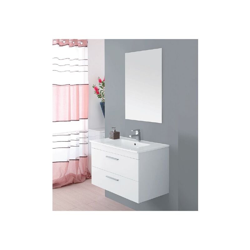 foto del prodotto composizione bagno sospesa stella due cassetti cm 80 bianco di
