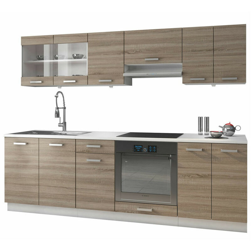 foto del prodotto composizione cucina tucson 163 , 240x60cm, con, truciolare laminato, led senza