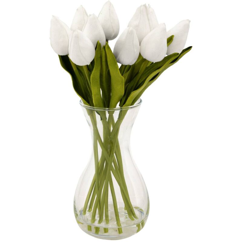 foto del prodotto composizione di tulipani con vaso bianco hector h28,5 cm atmosphera cr ateur d int rieur
