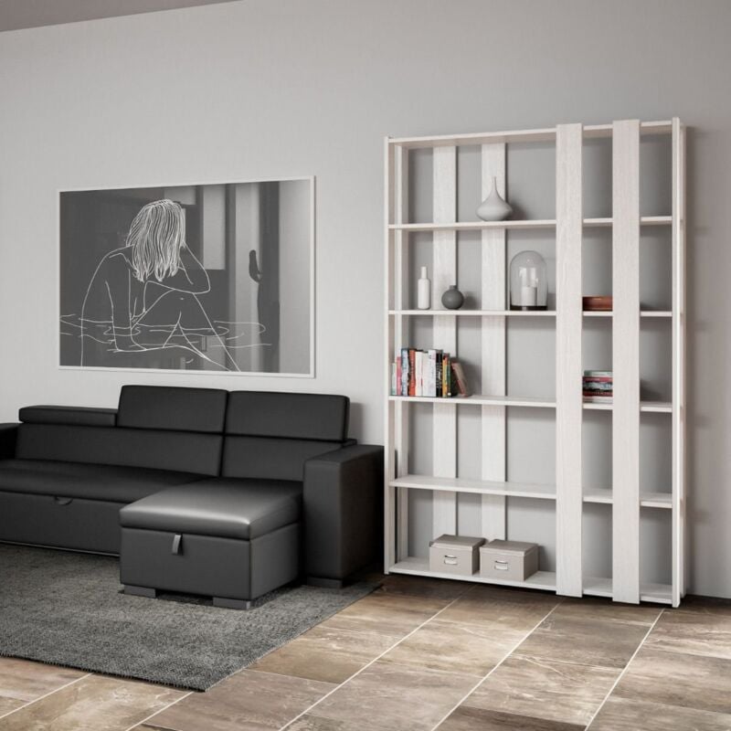 foto del prodotto composizione libreria small e kato 6r 8 fasce lunghe bianco frassino