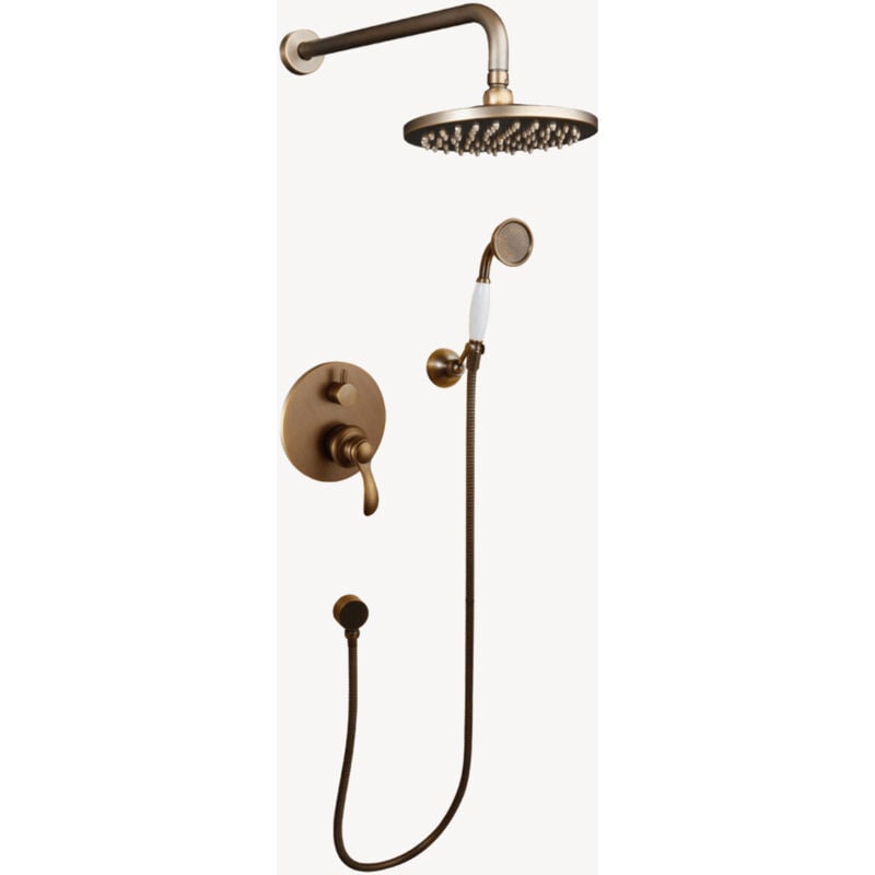 foto del prodotto composizione miscelatore doccia incasso rame - erbe