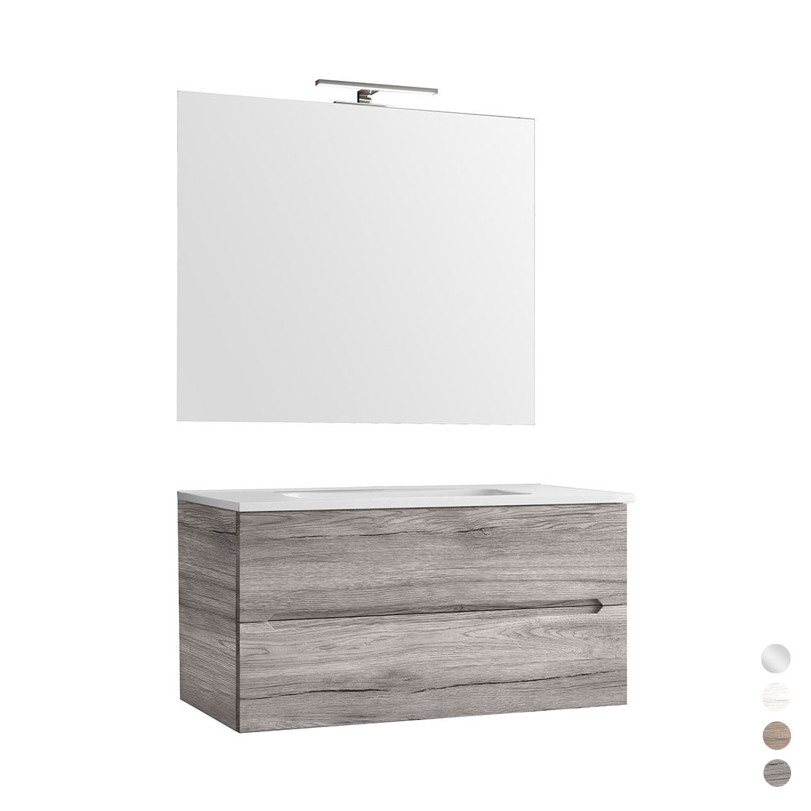 foto del prodotto composizione mobile bagno 90 cm talia rovere grigio