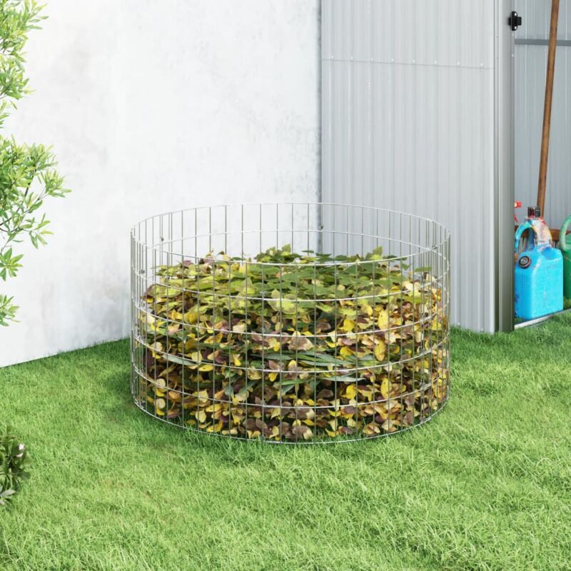 foto del prodotto compostiera da giardino 100x50 cm in acciaio zincato vidaxl