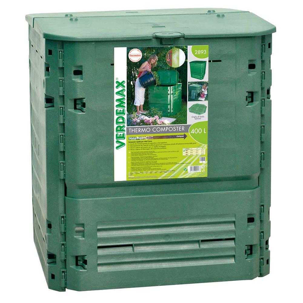 foto del prodotto compostiera da giardino 400l 74x74xh84cm rama thermo-king verde