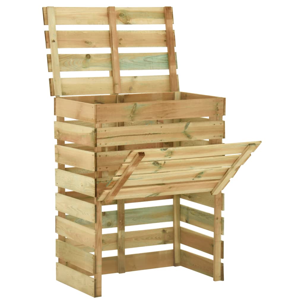 foto del prodotto compostiera da giardino a doghe 80x50x100cm in pino impregnato cod mxl 53889