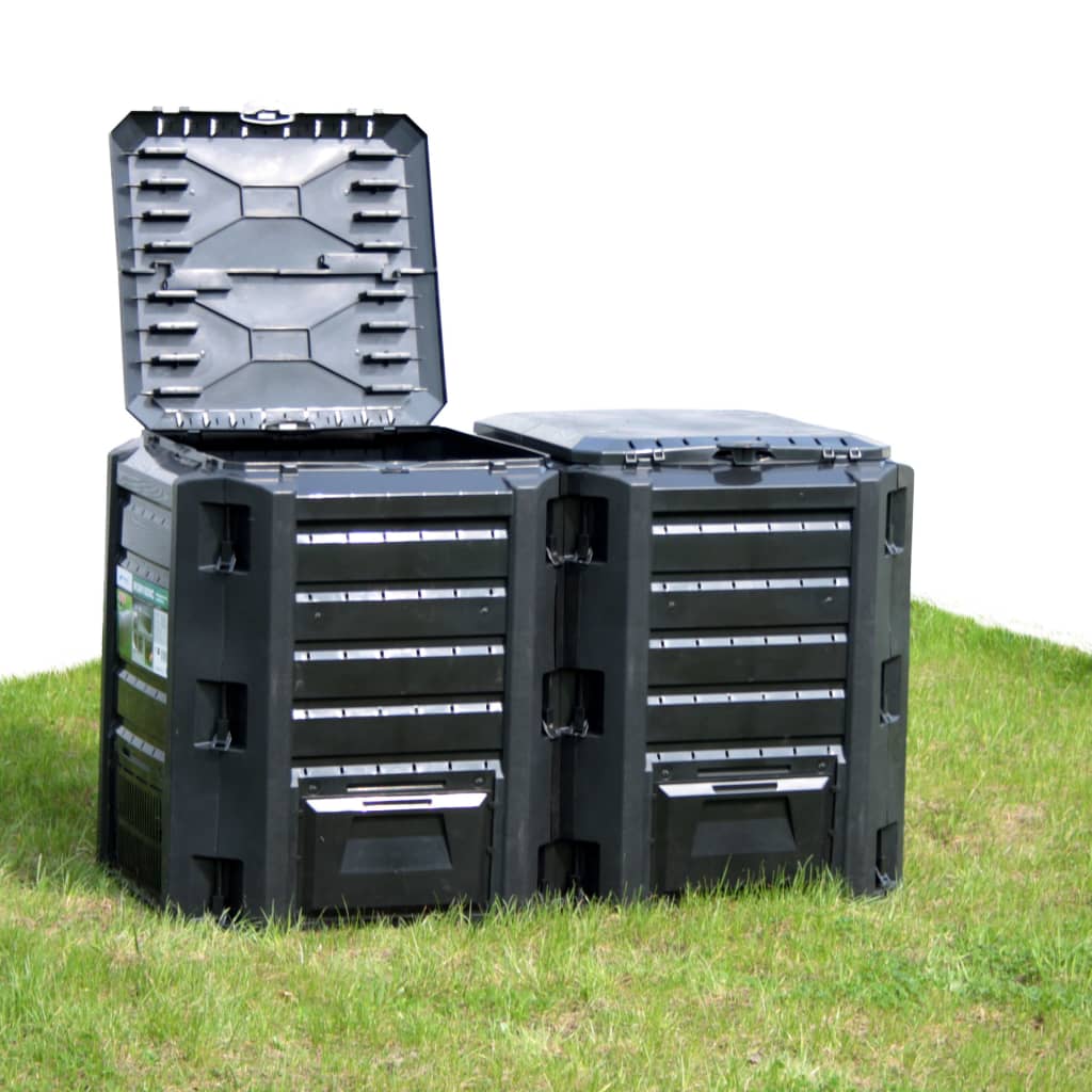 foto del prodotto compostiera da giardino nera 380 l vidaxl