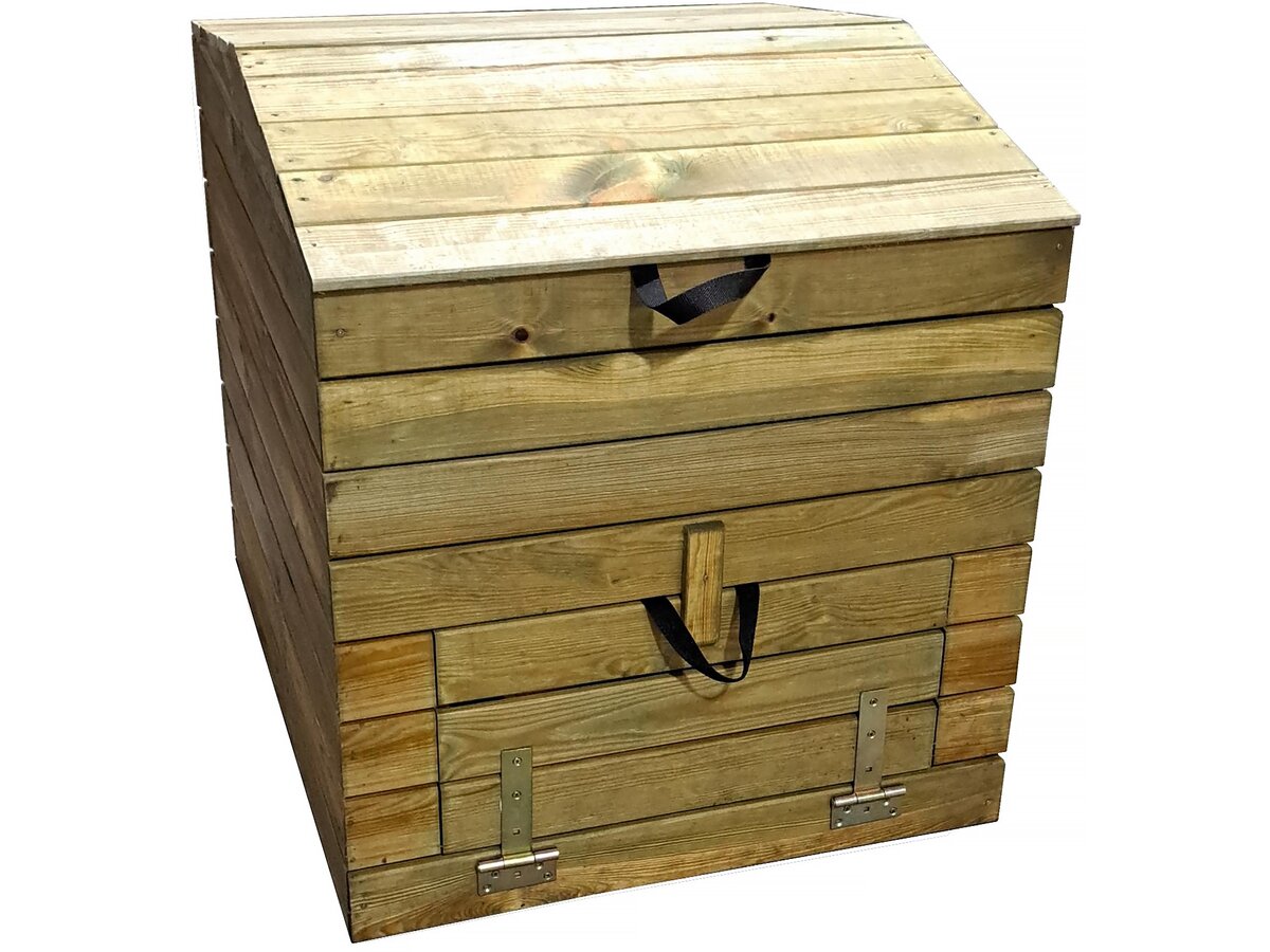 foto del prodotto compostiera in legno 500l douglas 80 x 80 x 85 cm