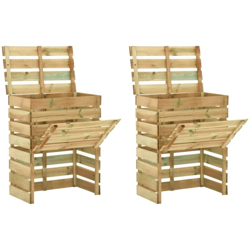 foto del prodotto compostiere da giardino doghe 2 pz 80x50x100 cm pino impregnato vidaxl