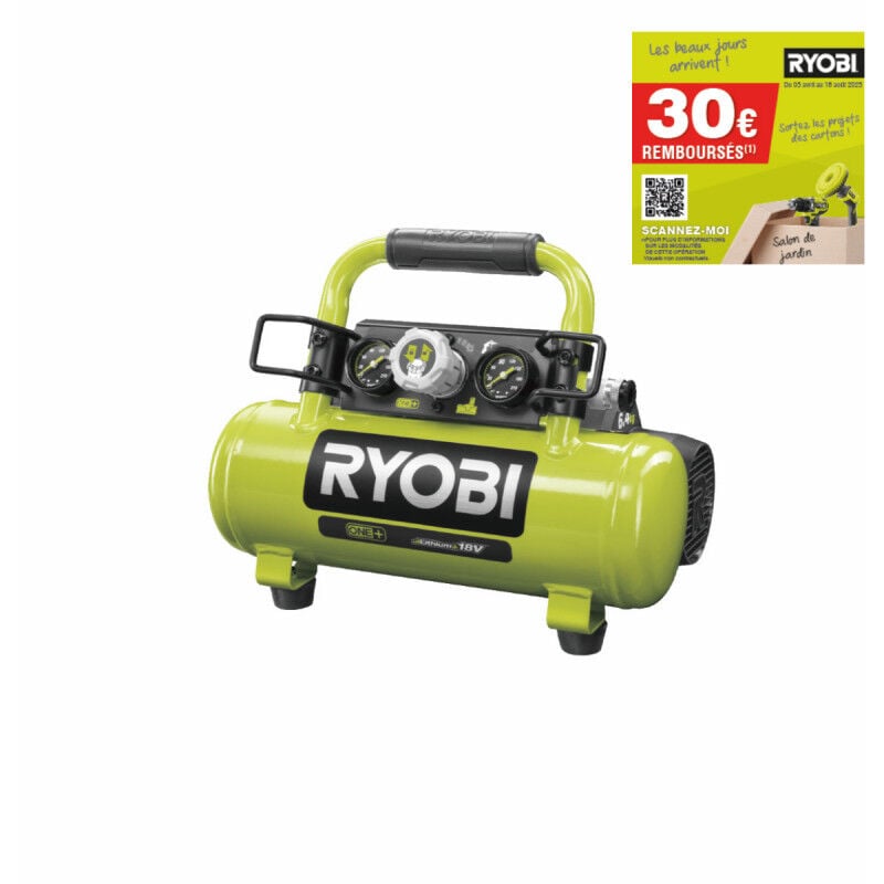 foto del prodotto compressore a serbatoio ryobi 18v one plus 4l senza batteria o caricatore r18ac 0