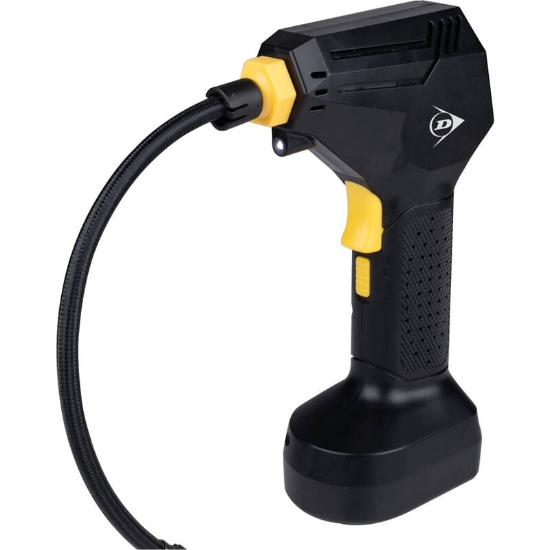 foto del prodotto compressore ad aria portatile in abs 12v - con led e custodia - dunlop