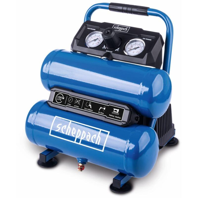 foto del prodotto compressore aria 7,5 lt 8bar 750 w scheppach hc10 twin