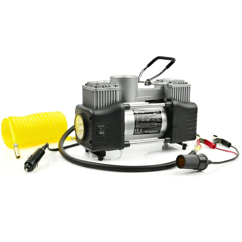 foto del prodotto compressore aria auto portatile 12v 250w gonfiatore ruote lampada 150psi geko
