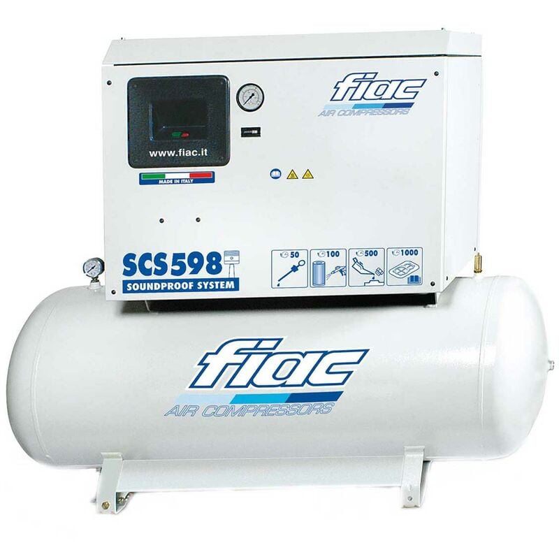 foto del prodotto compressore aria fiac scs 598 300 insonorizzato a pistone 270lt 5.5 hp 4kw