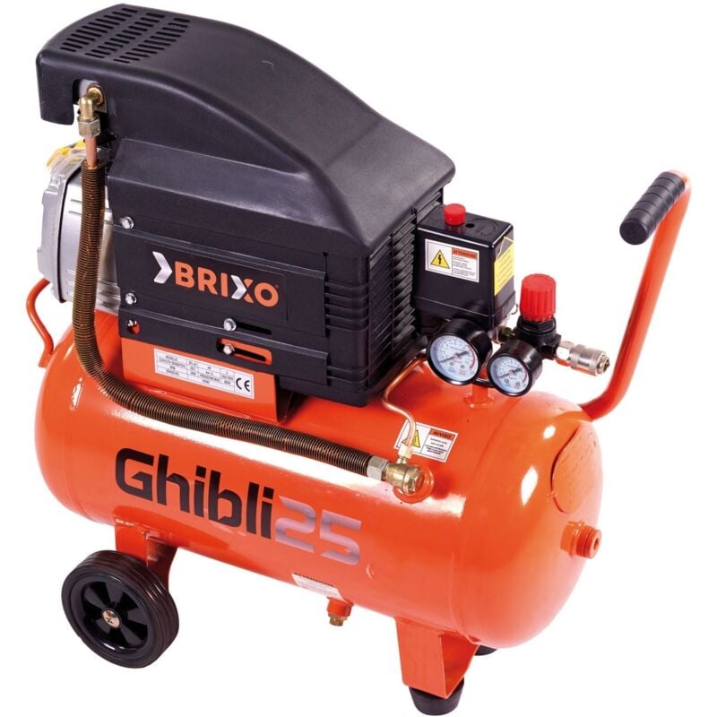 foto del prodotto compressore carrellato 25 litri 8 bar brixo ghibli