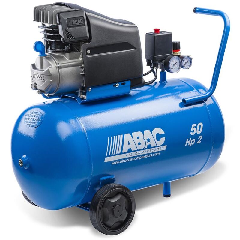foto del prodotto compressore coassiale carrellato line abac 50 lt 2hp