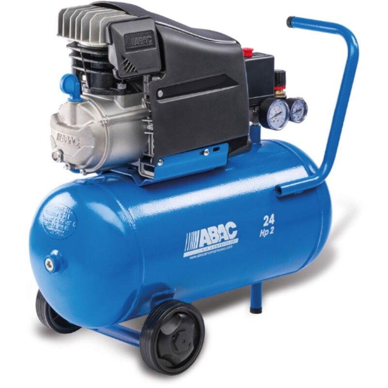 foto del prodotto compressore coassiale elettrico carrellato pole position l20 line abac 24 lt 2hp