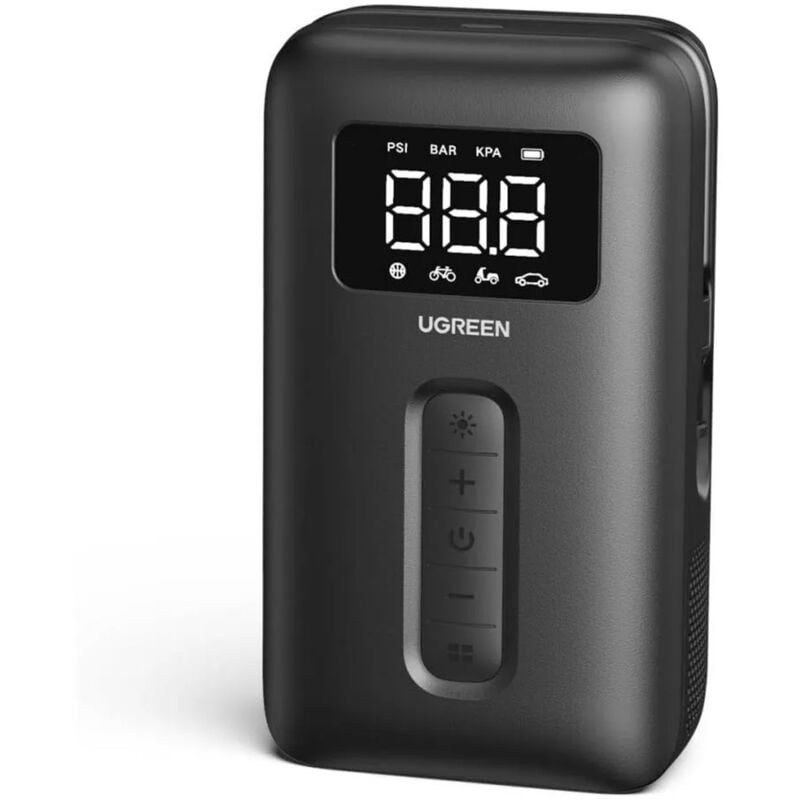 foto del prodotto compressore d'aria 150 psi 10 bar con batteria e torcia a led, nero