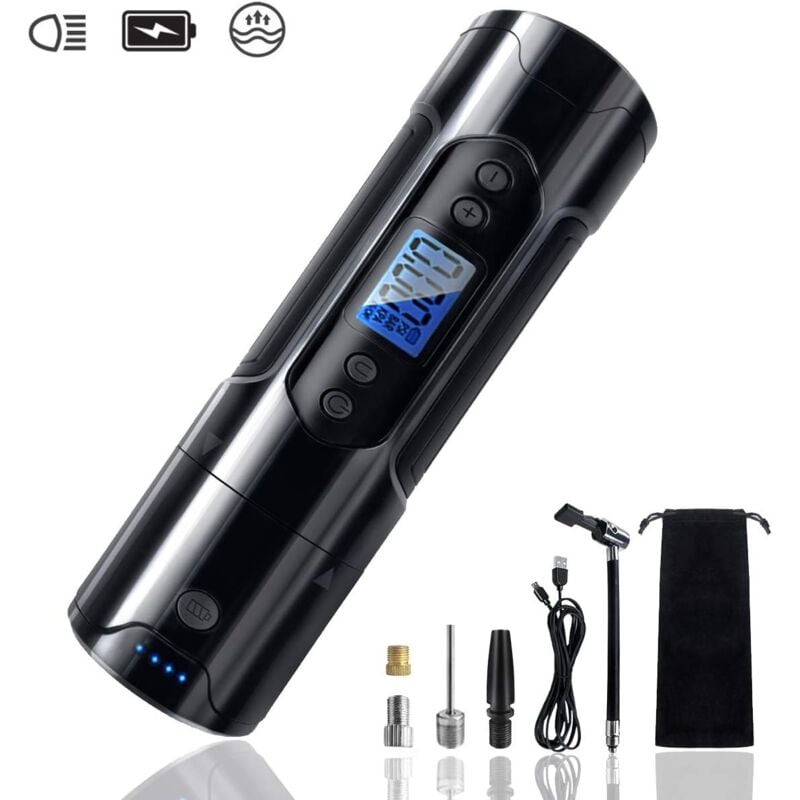 foto del prodotto compressore d aria elettrico per auto con batteria 12v 150 psi compressore d aria portatile con display lcd manometro digitale con cavo usb per
