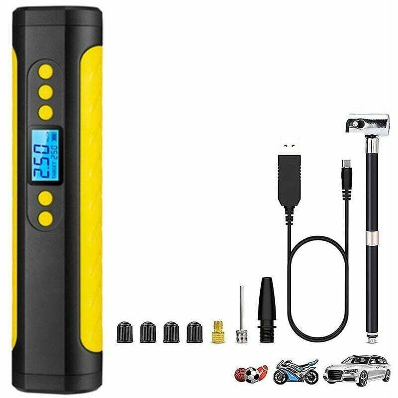 foto del prodotto compressore d aria portatile mini gonfiatore pompa elettrica gonfiatore di emergenza per pneumatici con lcd led lightmobile power2000mah batteria
