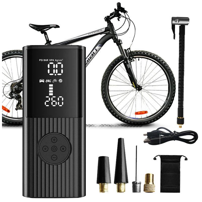 foto del prodotto compressore d aria portatile per gonfiaggio pneumatici pompa dell aria portatile da 180 psi e 6000 mah, display lcd con pressione precisa,