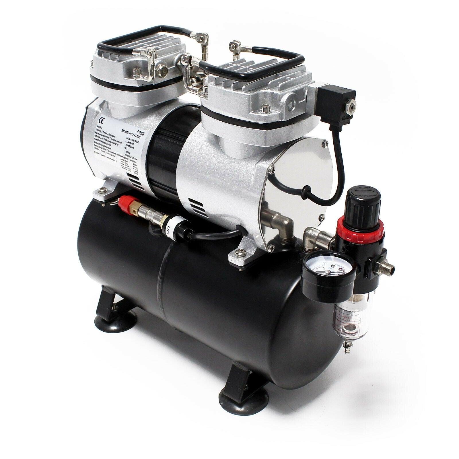 foto del prodotto compressore per aerografo bicilindrico con serbatoio a chiusura automatica 16 0001731