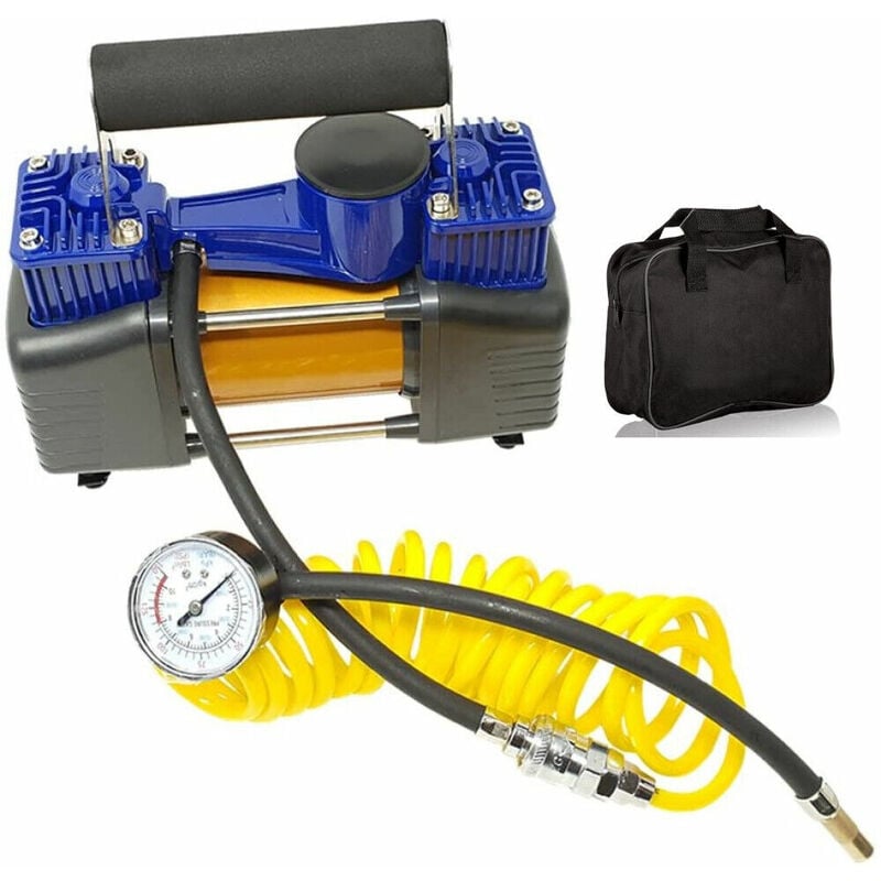 foto del prodotto compressore portatile 2 cilindri per auto camper 12v 150psi 85l min rvac12