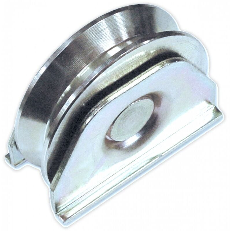 foto del prodotto comunello ruota gola a v con piastre 80 mm spessore 20 mm piastra 39x85 mm fc 330 1 pz