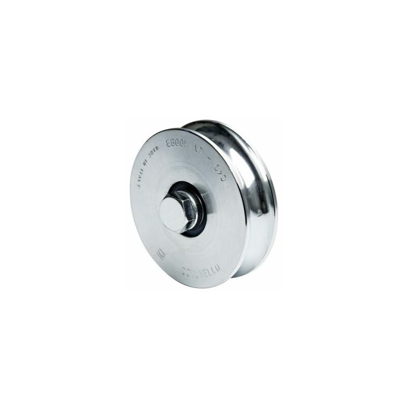 foto del prodotto comunello ruota per cancelli con perno gola u 1 cuscinetto art. 310 mm. 60x17 12 pz