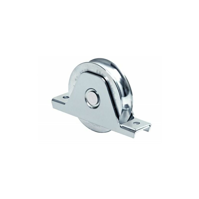 foto del prodotto comunello ruota per cancelli con supporto gola u 1 cuscinetto art. 337 mm. 80x20 6 pz