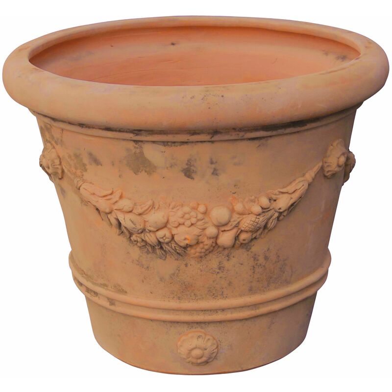 foto del prodotto conca festonata invecchiata, in terracotta toscana diam.100x80 cm