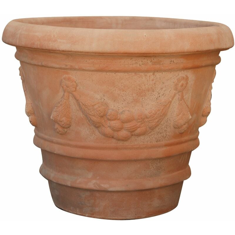 foto del prodotto conca festonata invecchiata, in terracotta toscana diam.70x60 cm