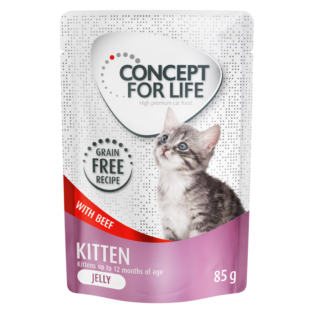 foto del prodotto concept for life kitten senza cereali manzo - in gelatina - set 48 x 85 g