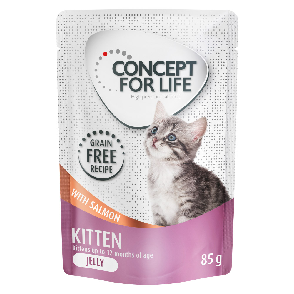 foto del prodotto concept for life kitten senza cereali salmone - in gelatina - set 48 x 85 g