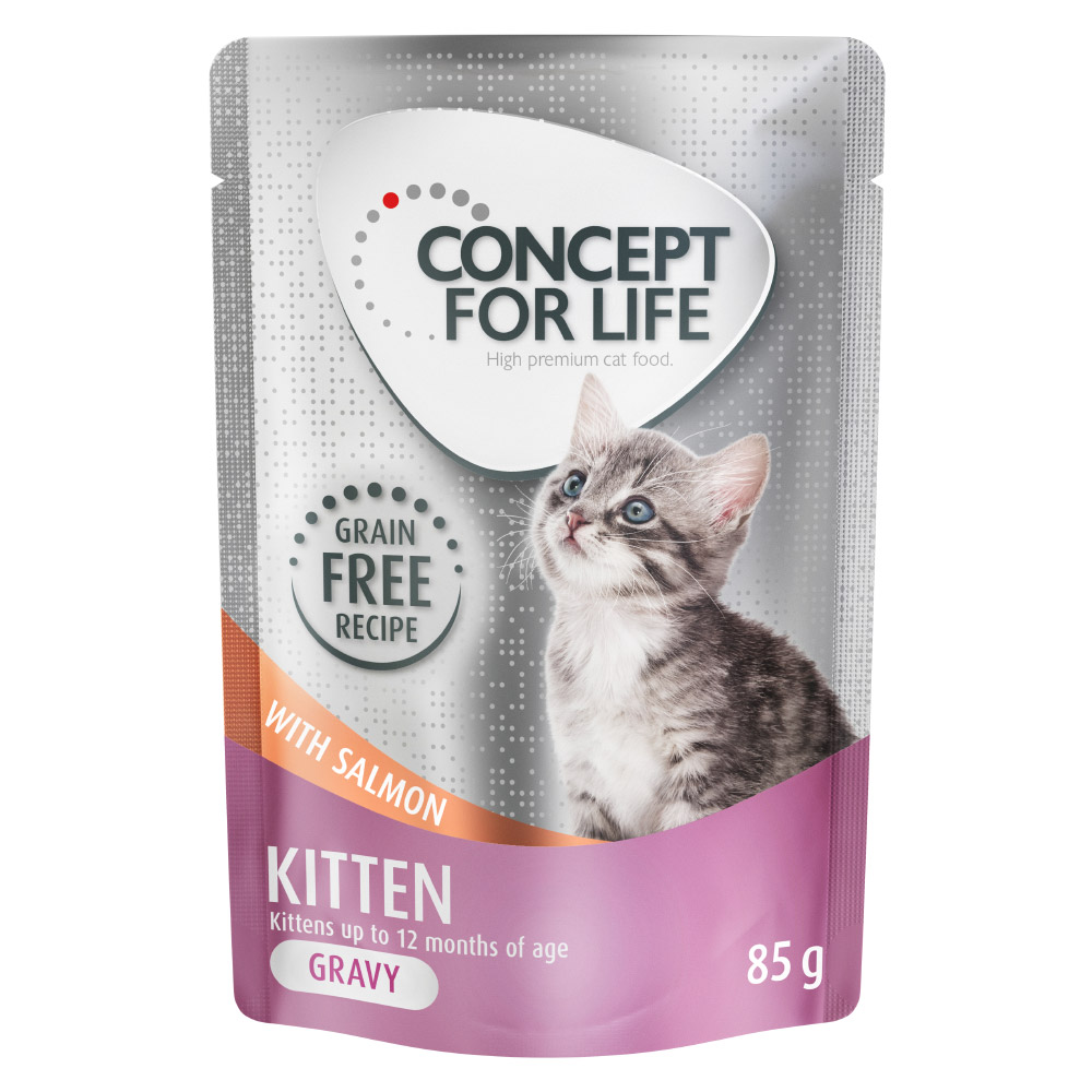 foto del prodotto concept for life kitten senza cereali salmone in salsa 12 x 85 g