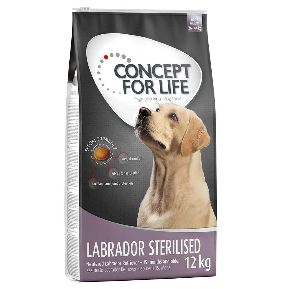 foto del prodotto concept for life labrador sterilised crocchette per cani 12 kg