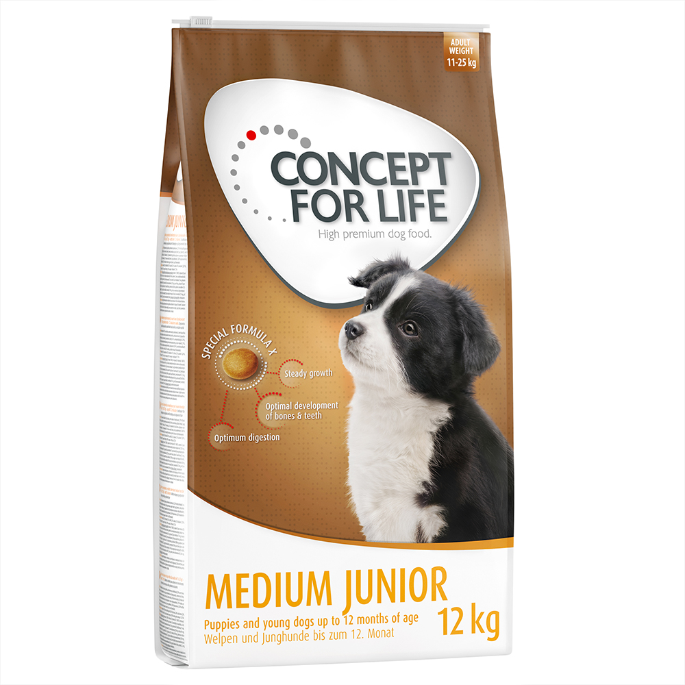 foto del prodotto concept for life medium junior crocchette per cani 12 kg