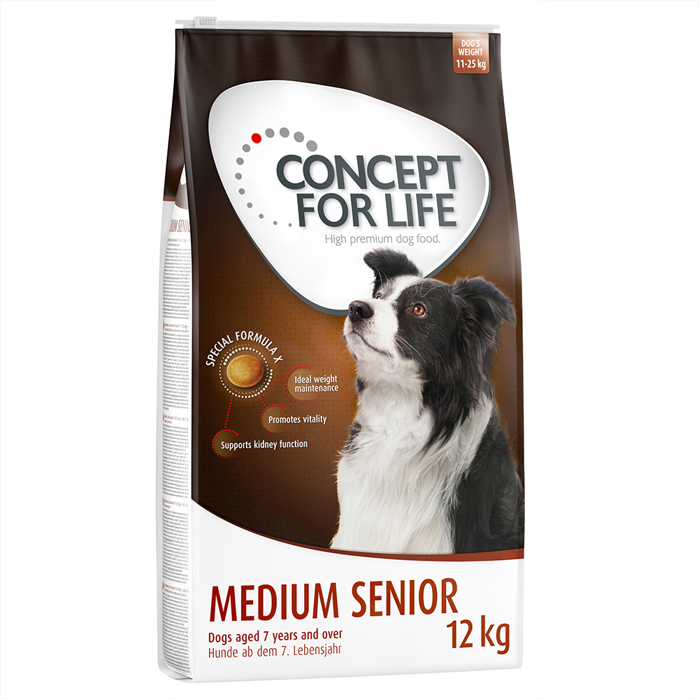 foto del prodotto concept for life medium senior crocchette per cani 12 kg