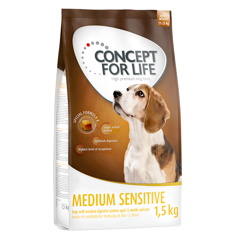 foto del prodotto concept for life medium sensitive crochette per cane 1,5 kg