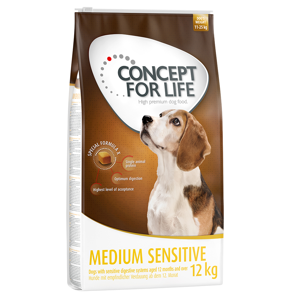 foto del prodotto concept for life medium sensitive crochette per cane 12 kg