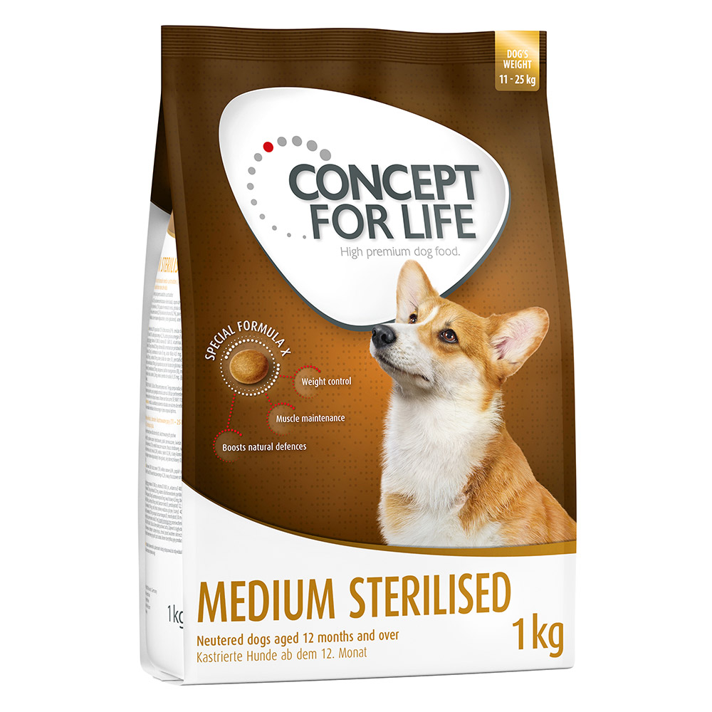 foto del prodotto concept for life medium sterilised crocchette per cani 1 kg