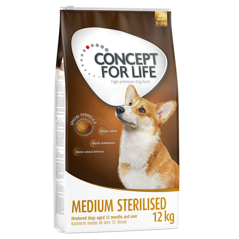 foto del prodotto concept for life medium sterilised crocchette per cani 12 kg