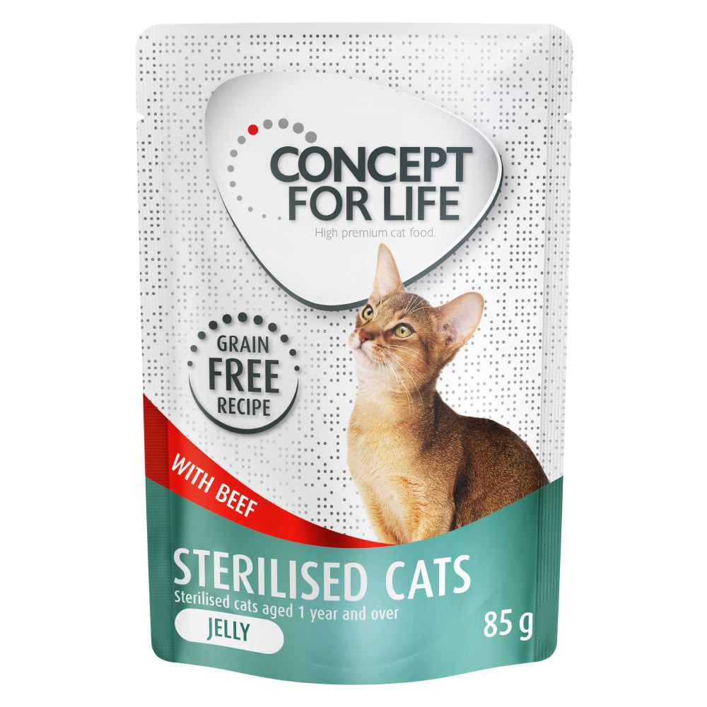 foto del prodotto concept for life sterilised cats senza cereali manzo in gelatina 12 x 85 g