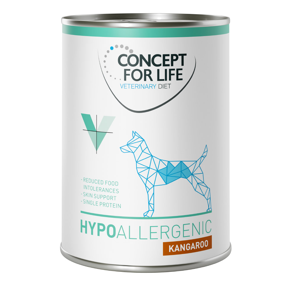 foto del prodotto concept for life veterinary diet hypoallergenic canguro umido per cane 6 x 400 g