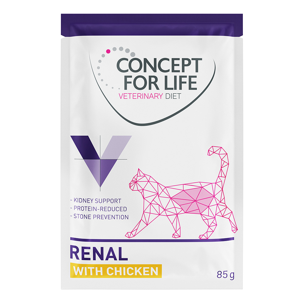 foto del prodotto concept for life veterinary diet renal con pollo umido per gatto 12 x 85 g