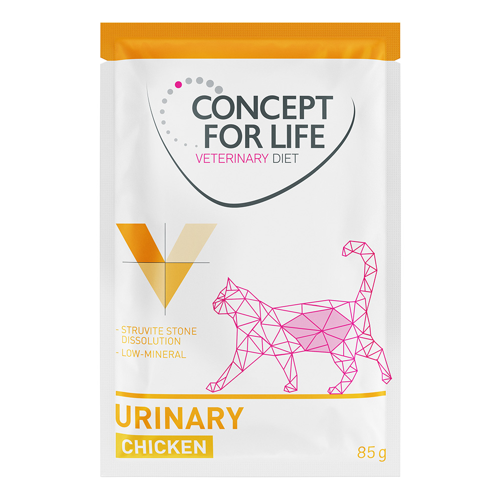 foto del prodotto concept for life veterinary diet urinary pollo buste umido per gatto - set 48 x 85 g