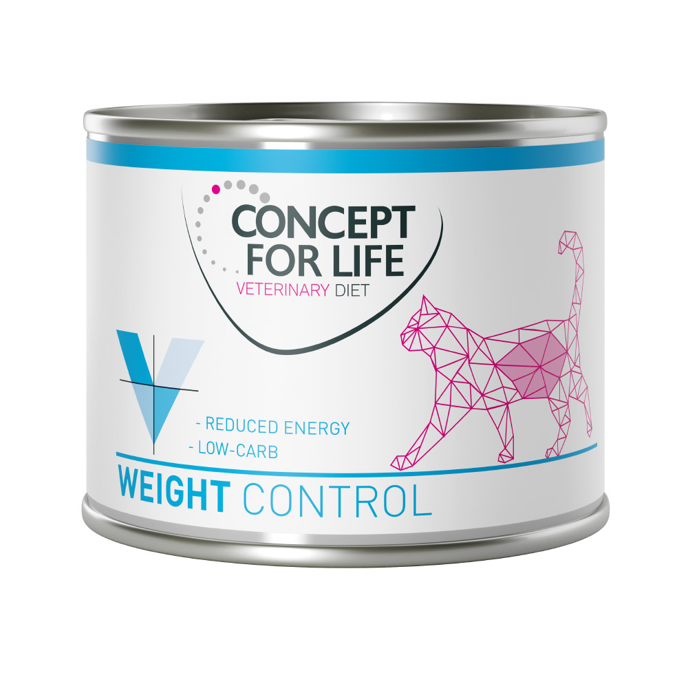 foto del prodotto concept for life veterinary diet weight control umido per gatto 6 x 200 g